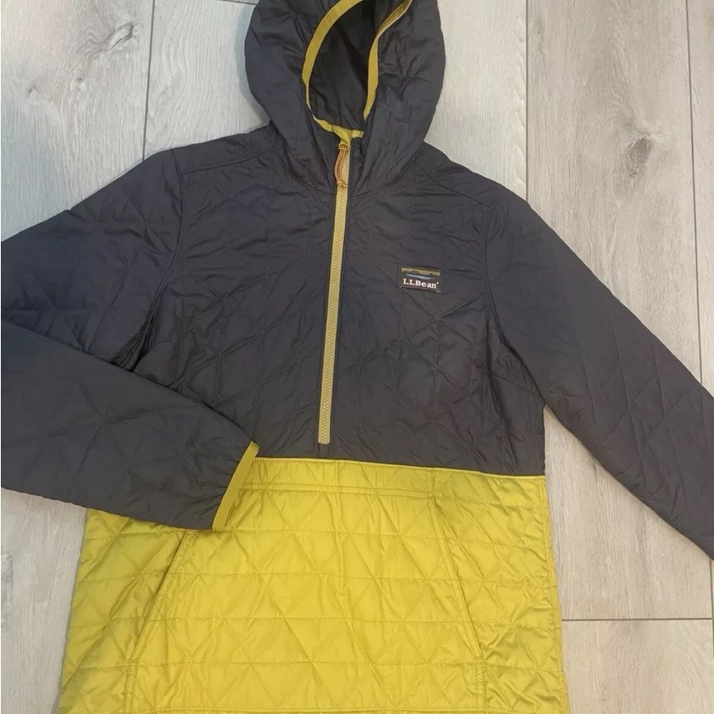 LL Bean Katahdin Insulated Pullover Half Zip Primaloft Quilted Hooded Small Reg